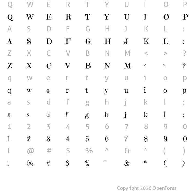 Character Map of Emilys Candy Regular