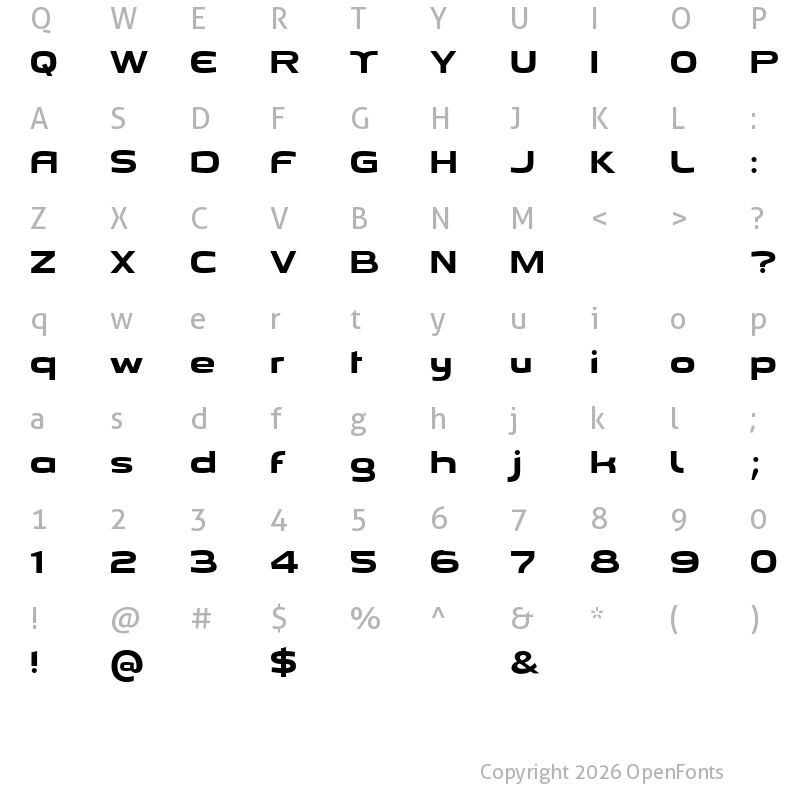 Character Map of Emmanuelle Regular