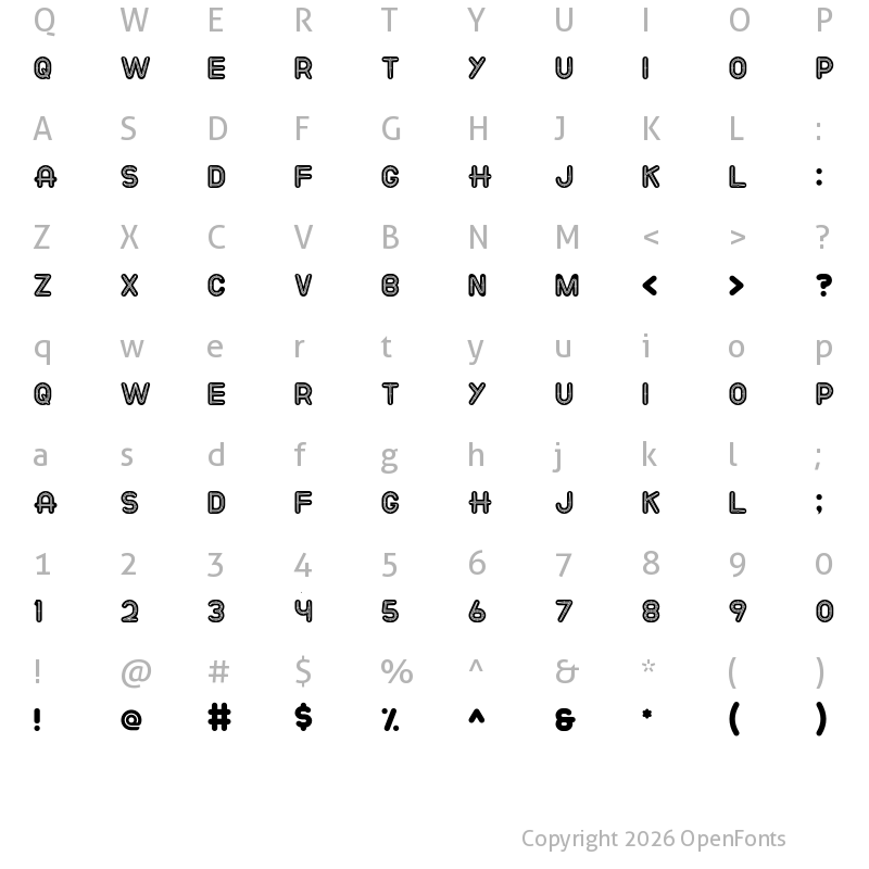 Character Map of EMMOH Regular