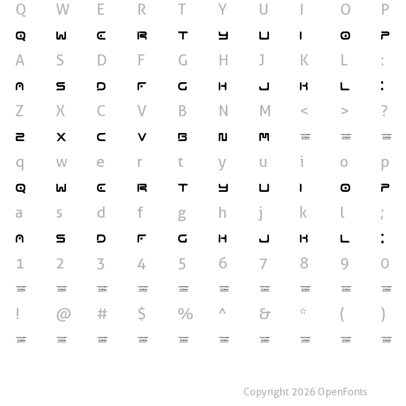 Character Map of Emophonic Bold