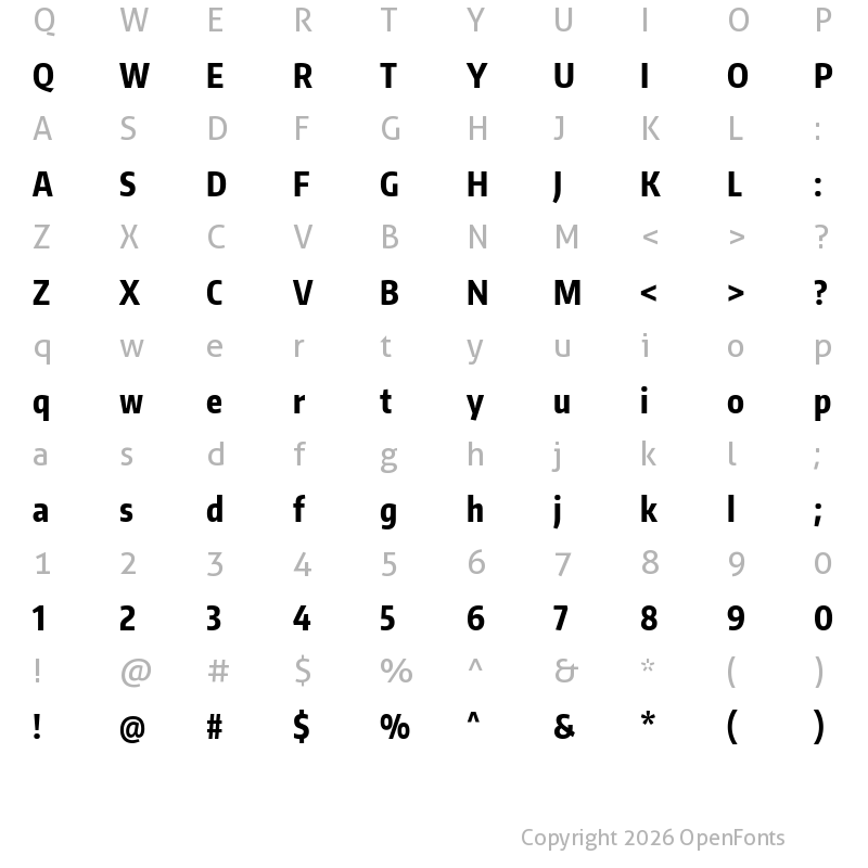Character Map of Encode Sans Compressed ExtraBold
