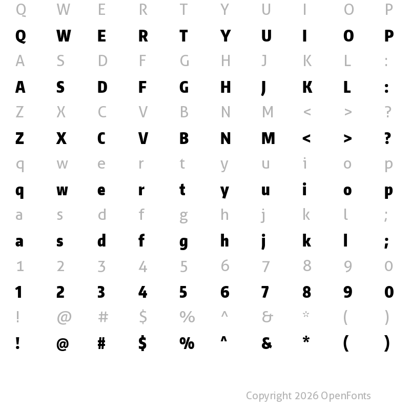 Character Map of Encode Sans ExtraCondensed Black