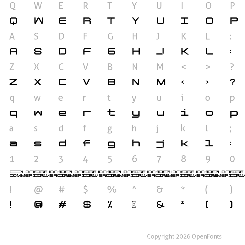 Character Map of Enfonix DEMO ONLY