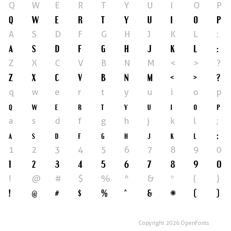Character Map of Engebrechtre Bold