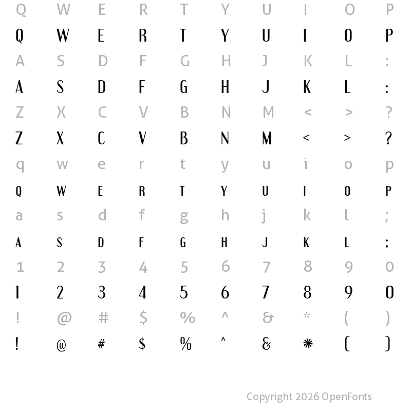 Character Map of Engebrechtre Regular