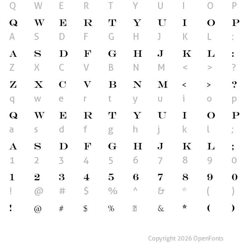 Character Map of Engry Regular