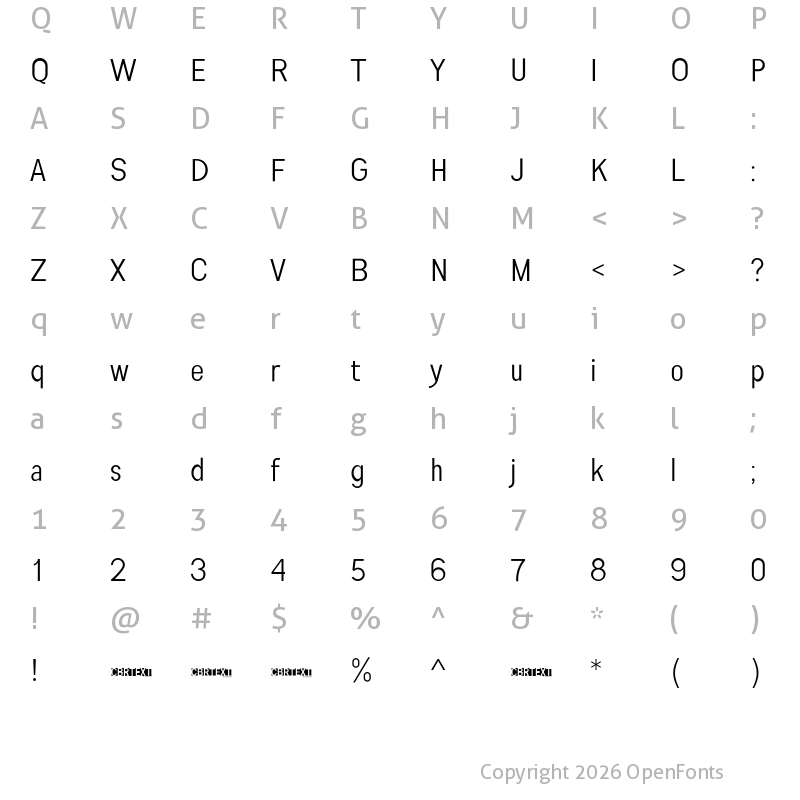 Character Map of Engula Regular