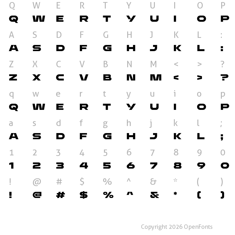 Character Map of Enigma Bold