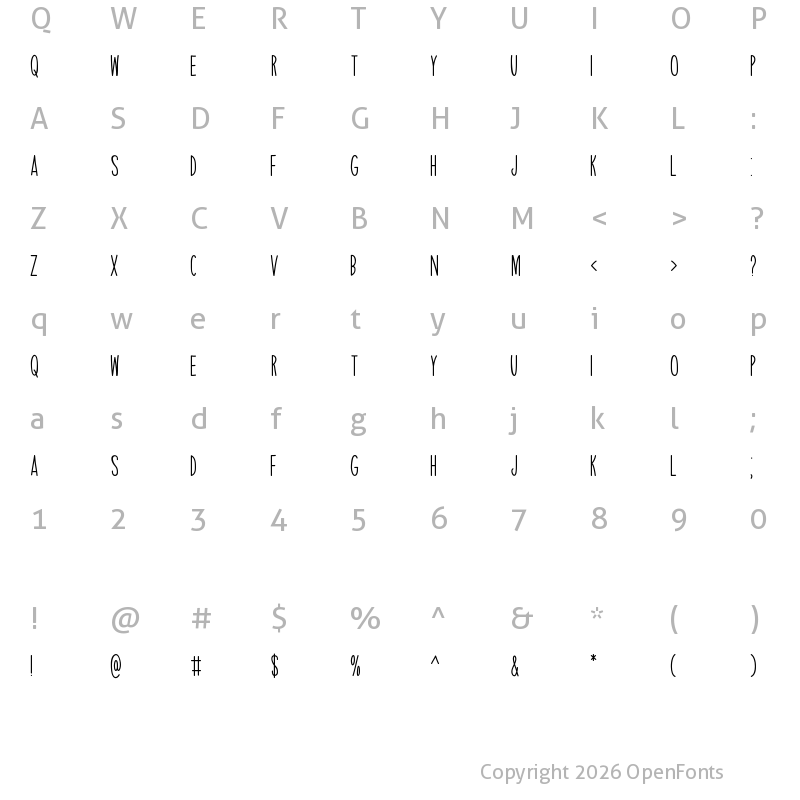 Character Map of Enormous Joy Regular