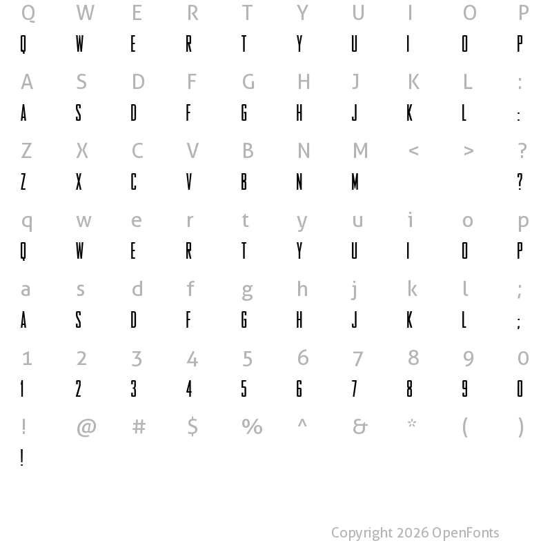 Character Map of Entschuldigung Regular