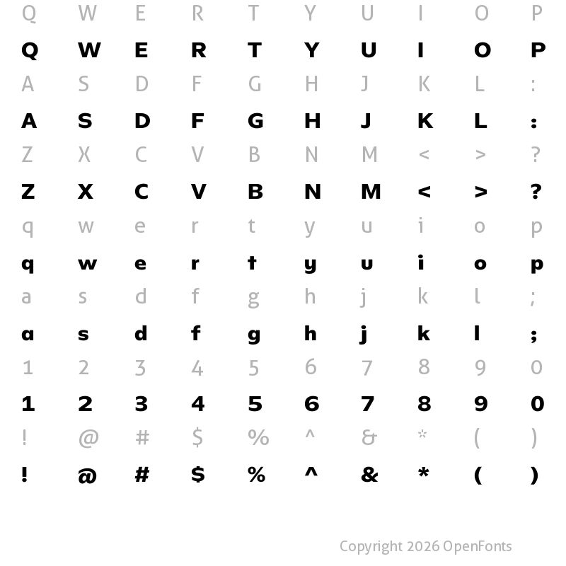 Character Map of Enwallowify Bold