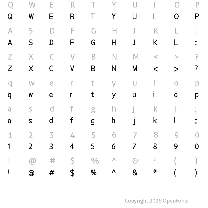 Character Map of EP Roundie Regular