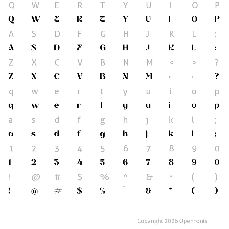 Character Map of Epstonik Regular