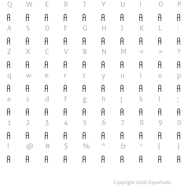 Character Map of EQUOS Regular