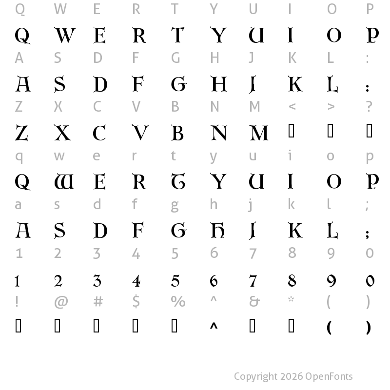 Character Map of Erbar Initialen Regular