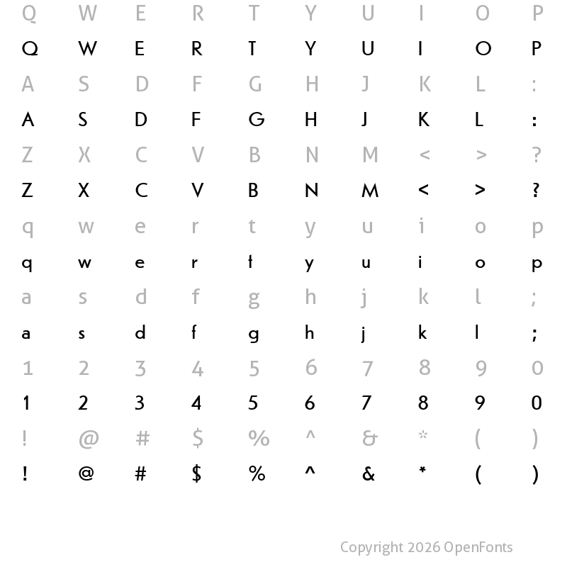 Character Map of ErbarW01-Medium Regular