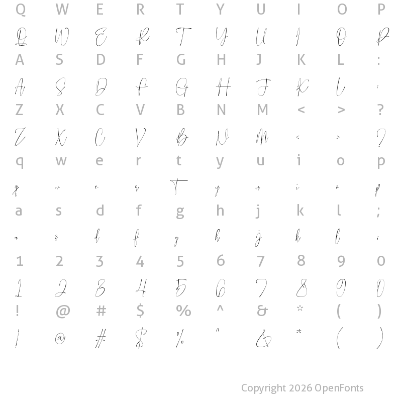 Character Map of Erostulla Regular