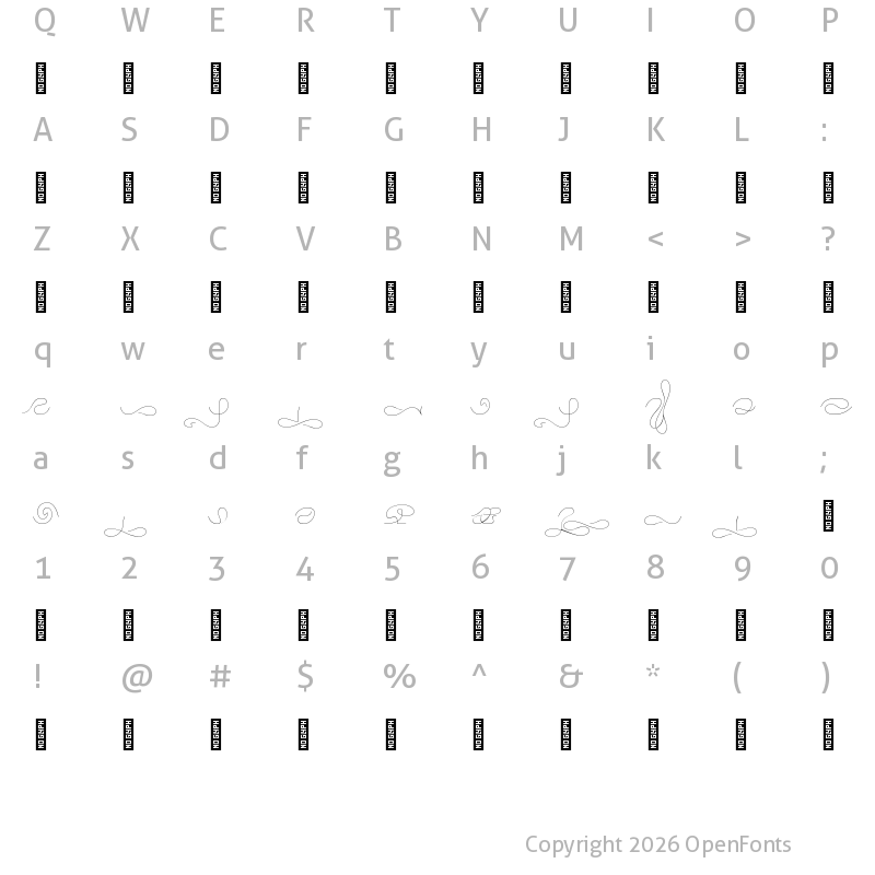 Character Map of Erotique Sans Flourishes Regular
