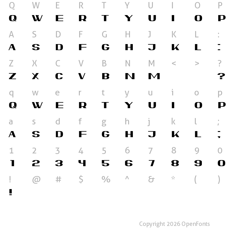 Character Map of Erratico Regular