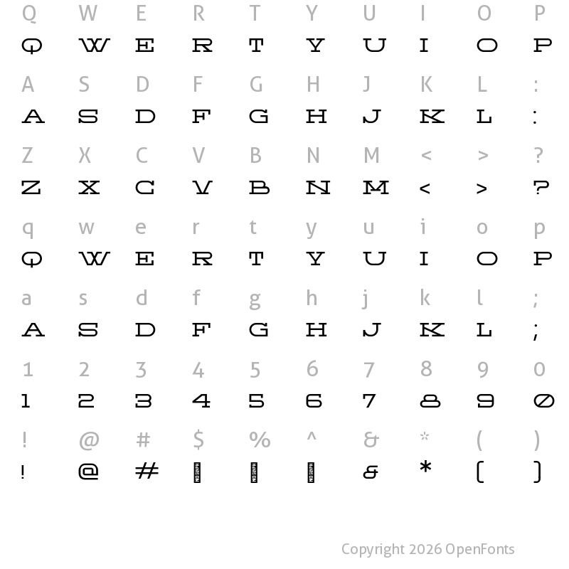 Character Map of Escabeau Regular
