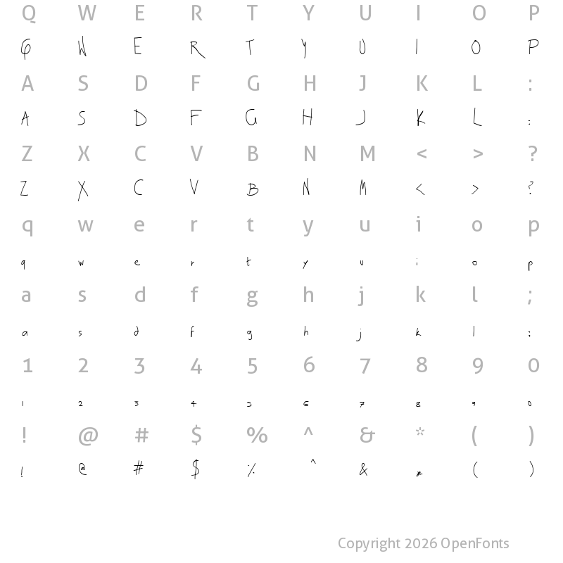 Character Map of EscapeViaWindow Regular