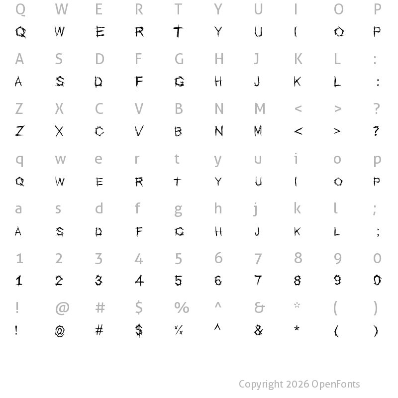 Character Map of ESCOPO Regular