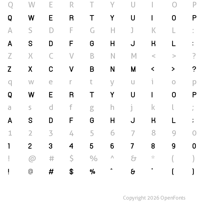 Character Map of Esentika Regular