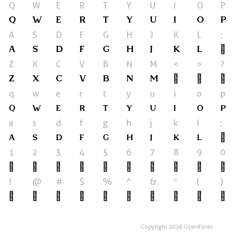 Character Map of Espano Regular