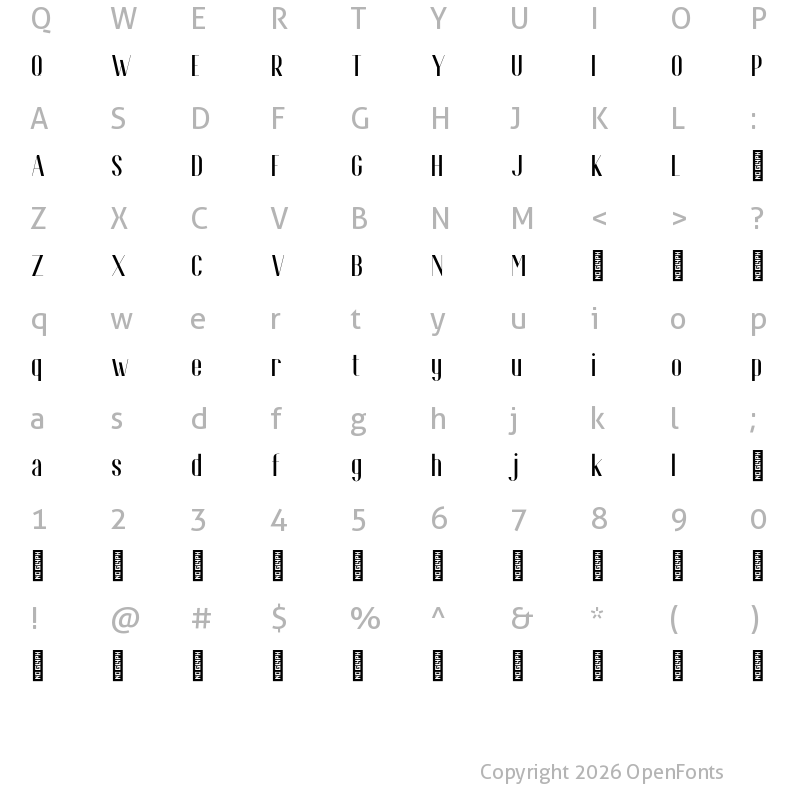 Character Map of Espoir Regular