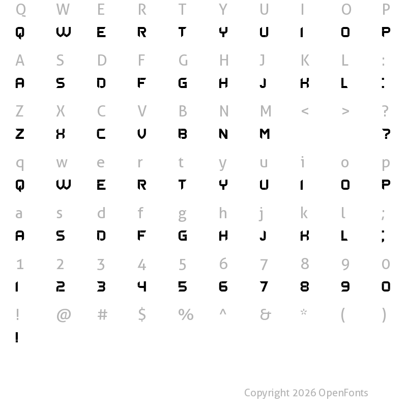 Character Map of Esprit Regular