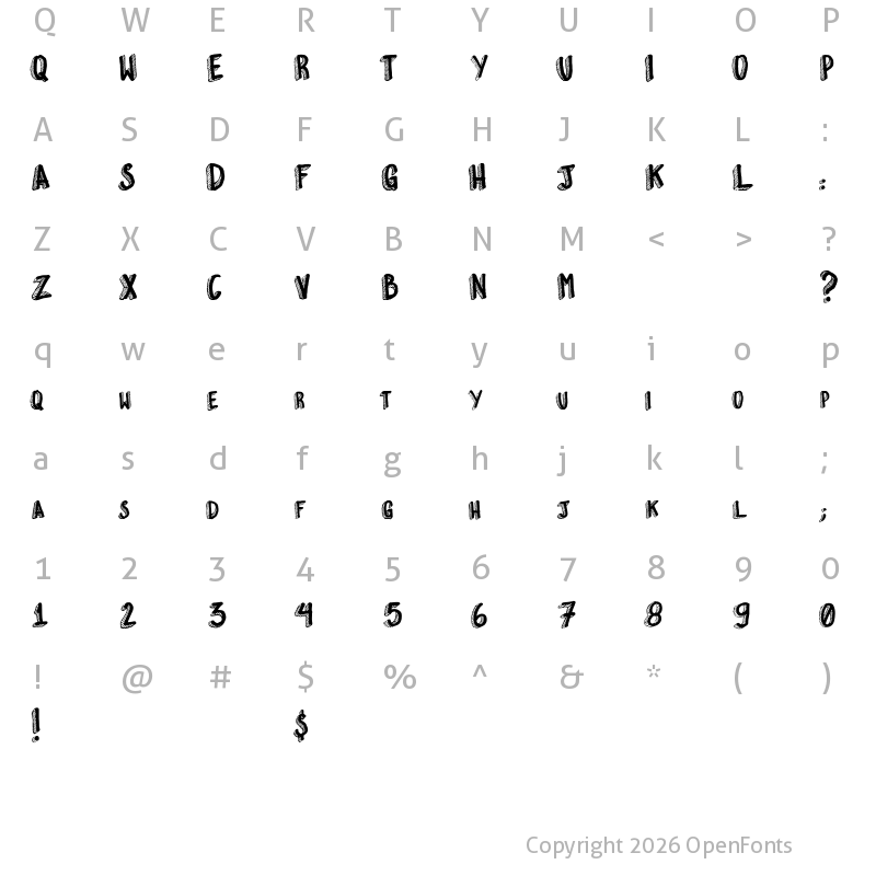 Character Map of Esquisito Regular