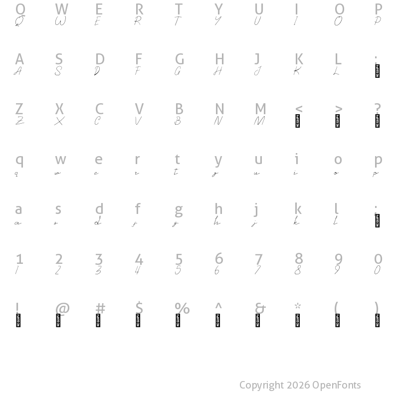 Character Map of Essenaly Personal Use Regular
