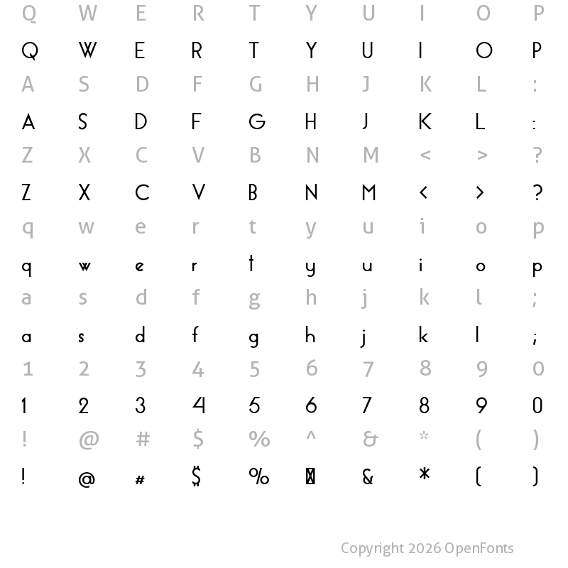 Character Map of Essence Sans Bold