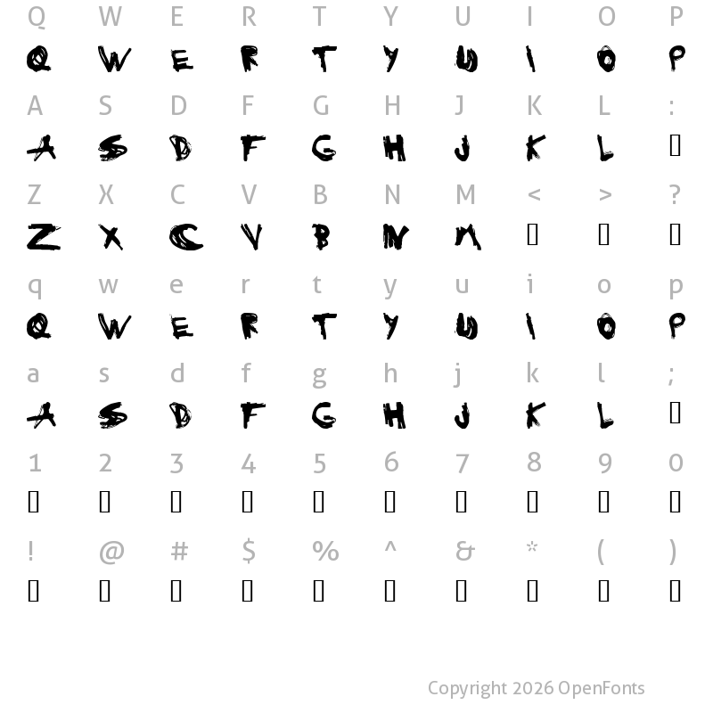 Character Map of Estuque Heavy