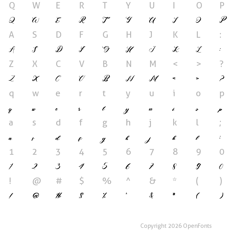 Character Map of Estyla Regular