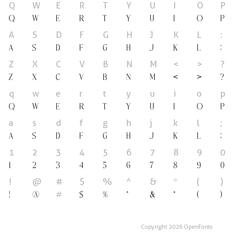 Character Map of Ethena Emporium Serif Regular