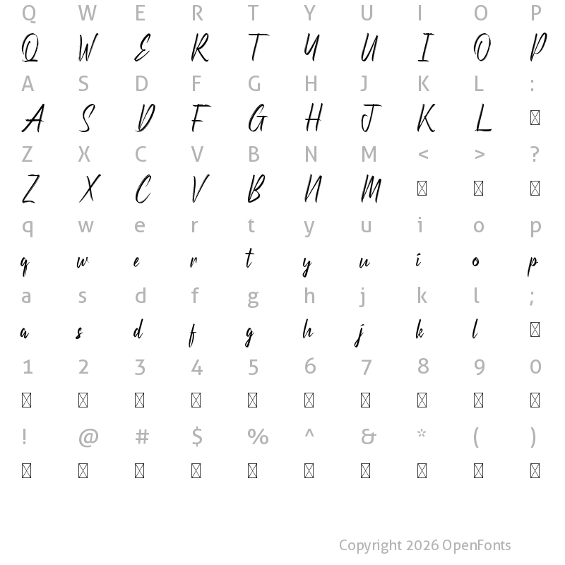 Character Map of Etherish Demo Regular