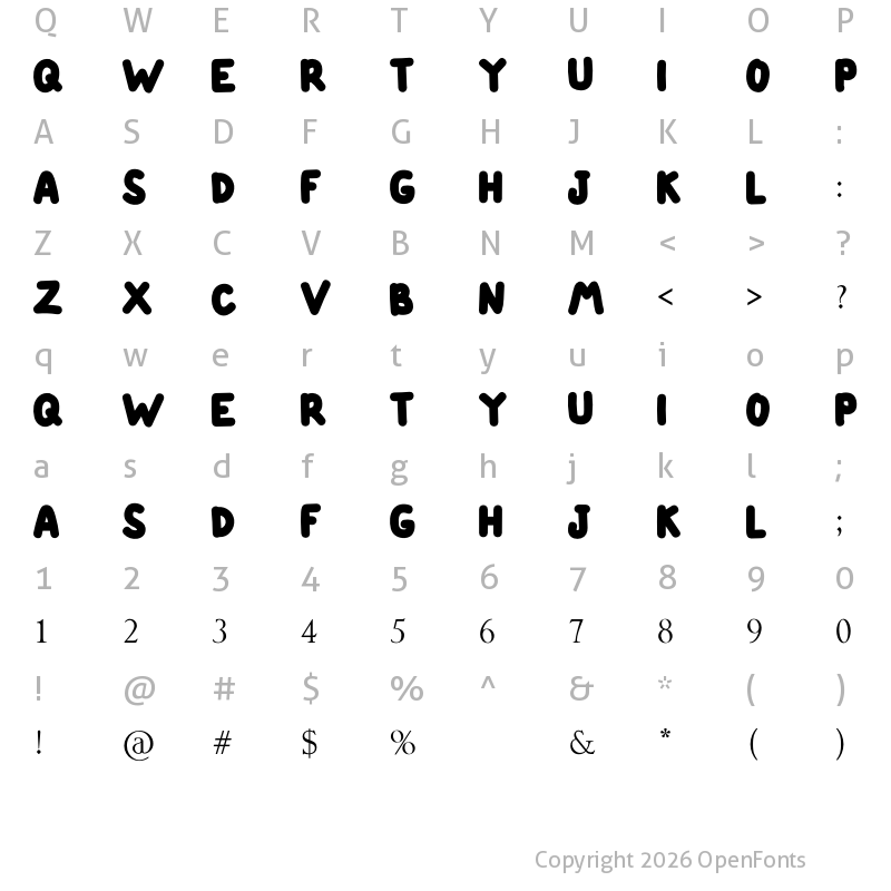 Character Map of ETINNE Regular