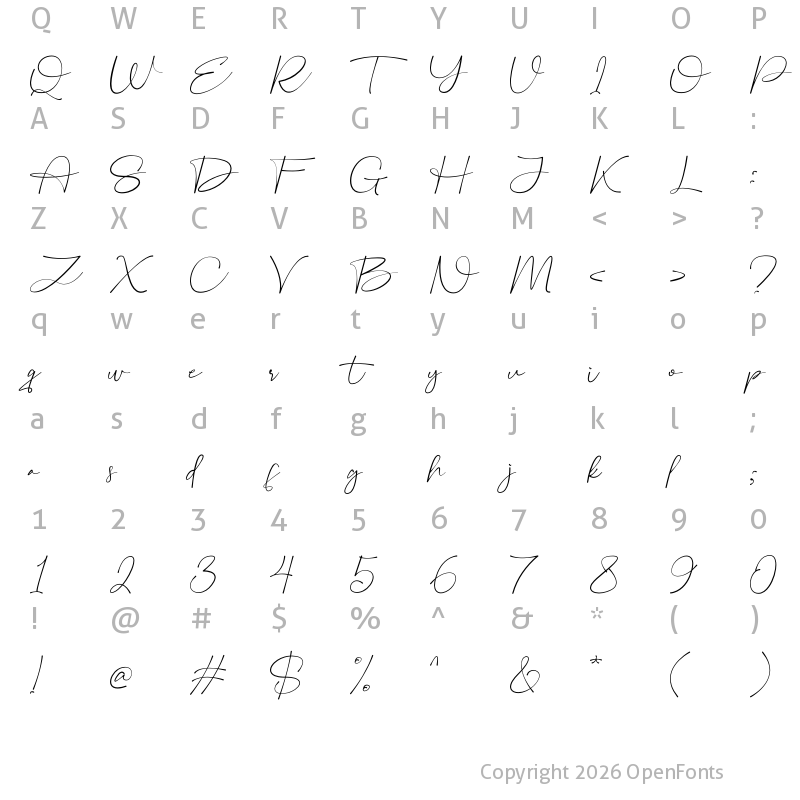 Character Map of Ettlora Regular