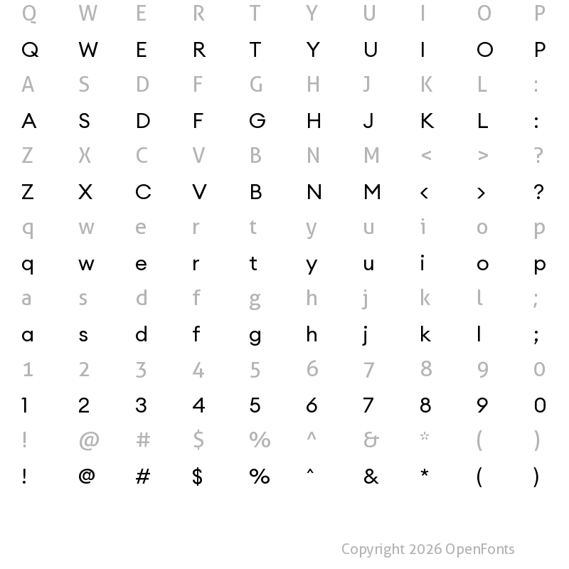 Character Map of Euclid Circular A Regular