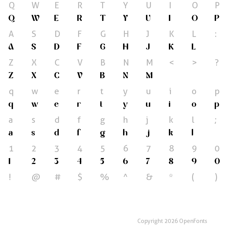 Character Map of Eulogy Demo Bold