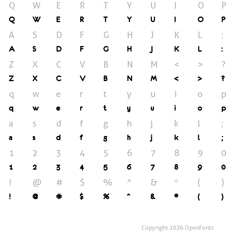 Character Map of eurofurence bold