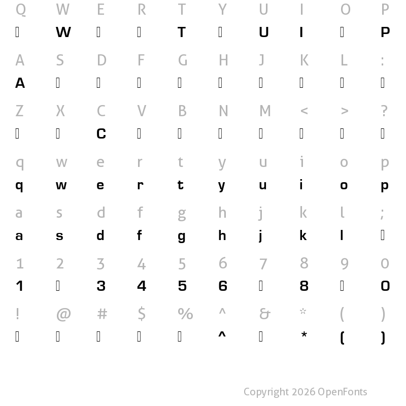 Character Map of Eurostile-Bol ?
