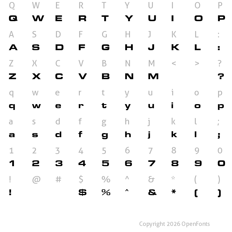 Character Map of Eurostile MN Bold