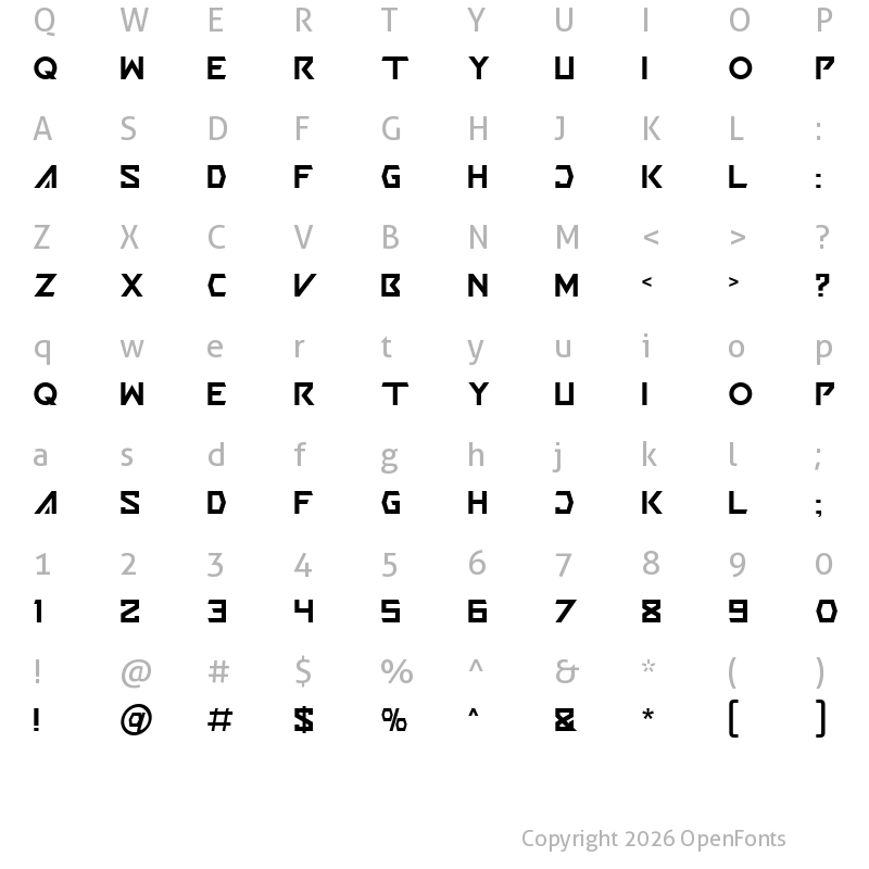 Character Map of Evalter Regular