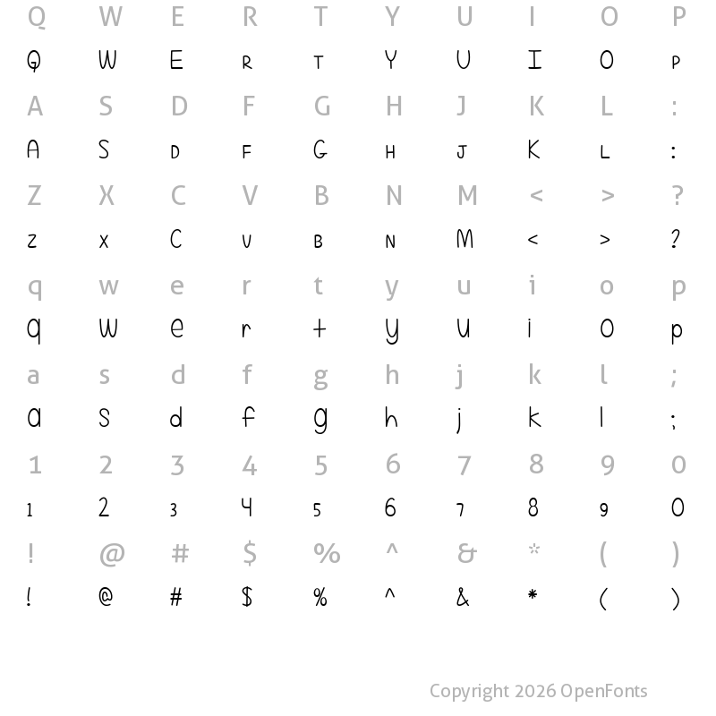 Character Map of Even More Mixed Up Regular