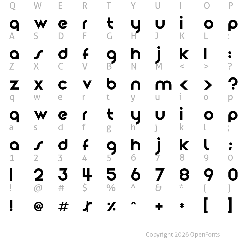 Character Map of Evermore Regular