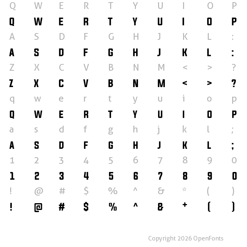 Character Map of Evogria Regular