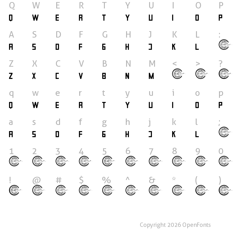 Character Map of Evolutionary Demo Regular