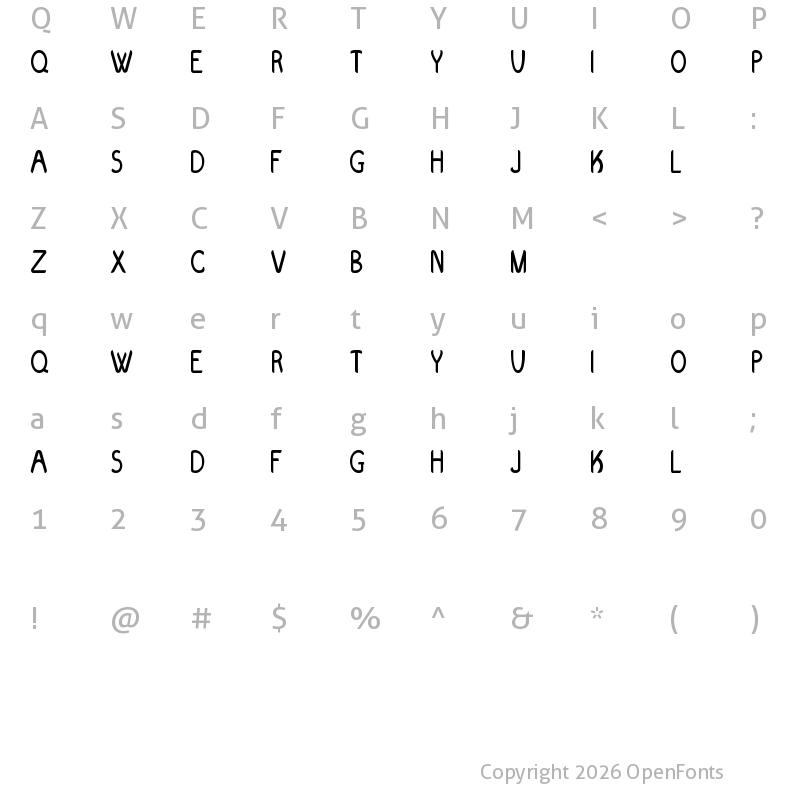 Character Map of Evolve Regular